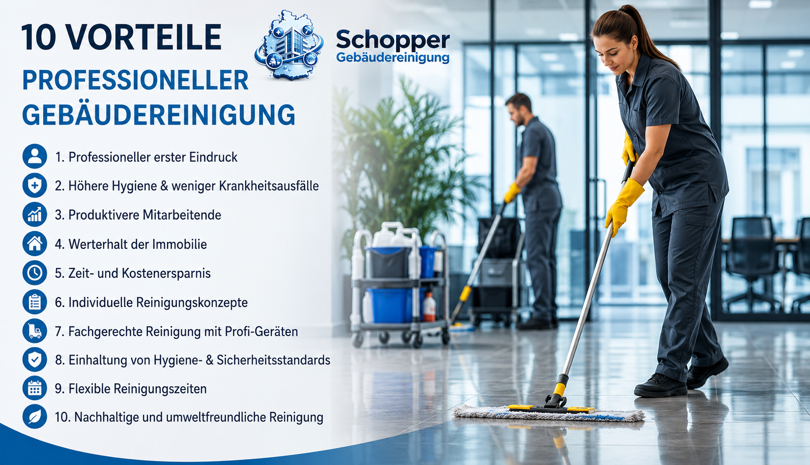 10 Vorteile professioneller Gebäudereinigung für Unternehmen - Deutschland